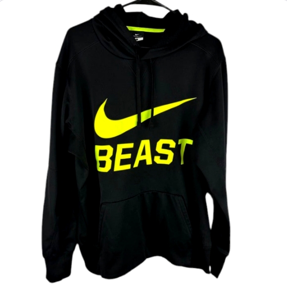 Nike Other - Nike Pullover Hoodie Therma Fit Center Swoosh Blk/Neon Yellow BEAST 😍🔥💎 NWOT